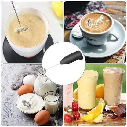 Electric Handheld Coffee Frother | Portable Milk Foamer & Egg Beater | Battery Operated